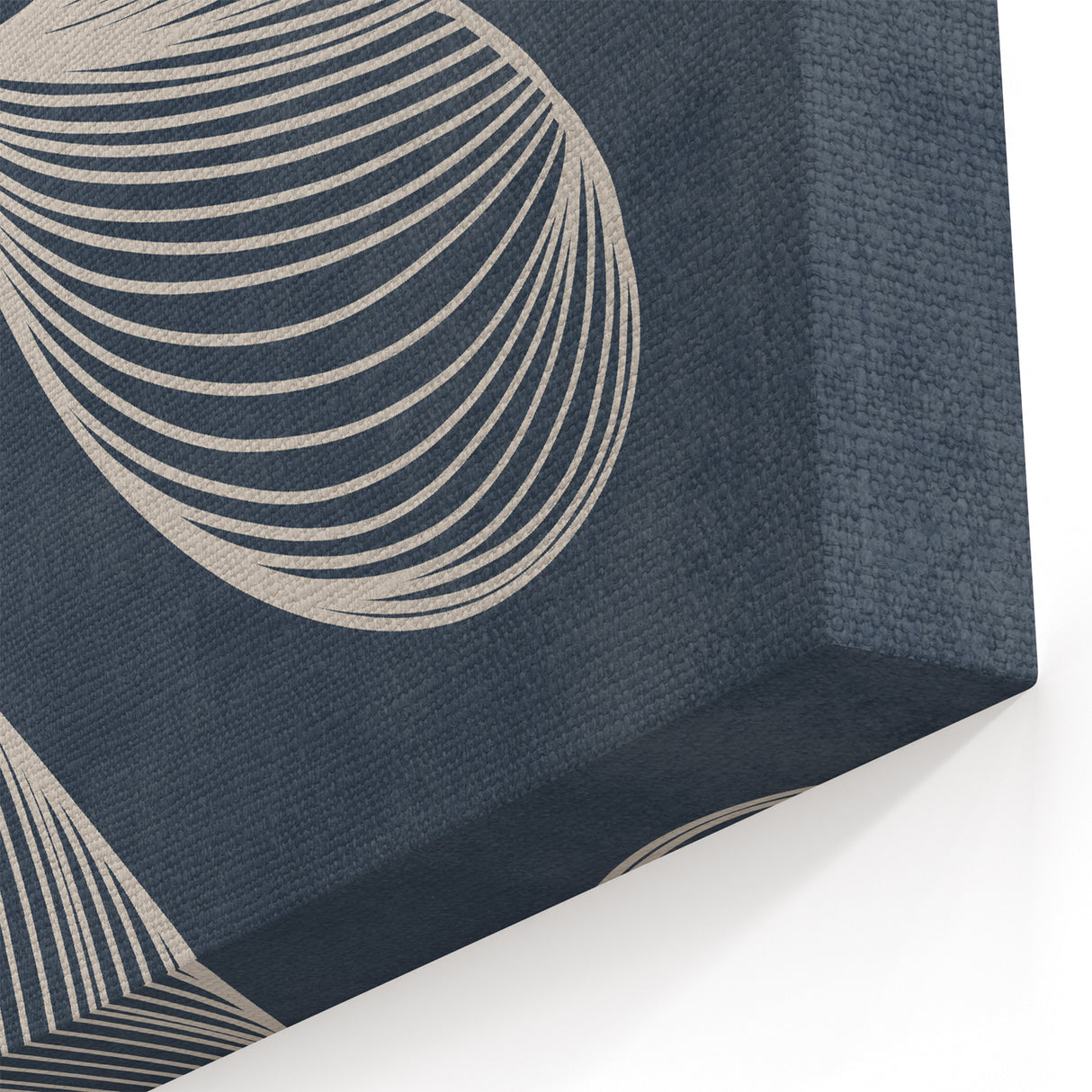 Mid Century Modern Art - Retro Abstract Geometric Leaf Design in Blue