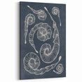 Mid Century Modern Art - Retro Spiral Geometric Design in Navy Blue