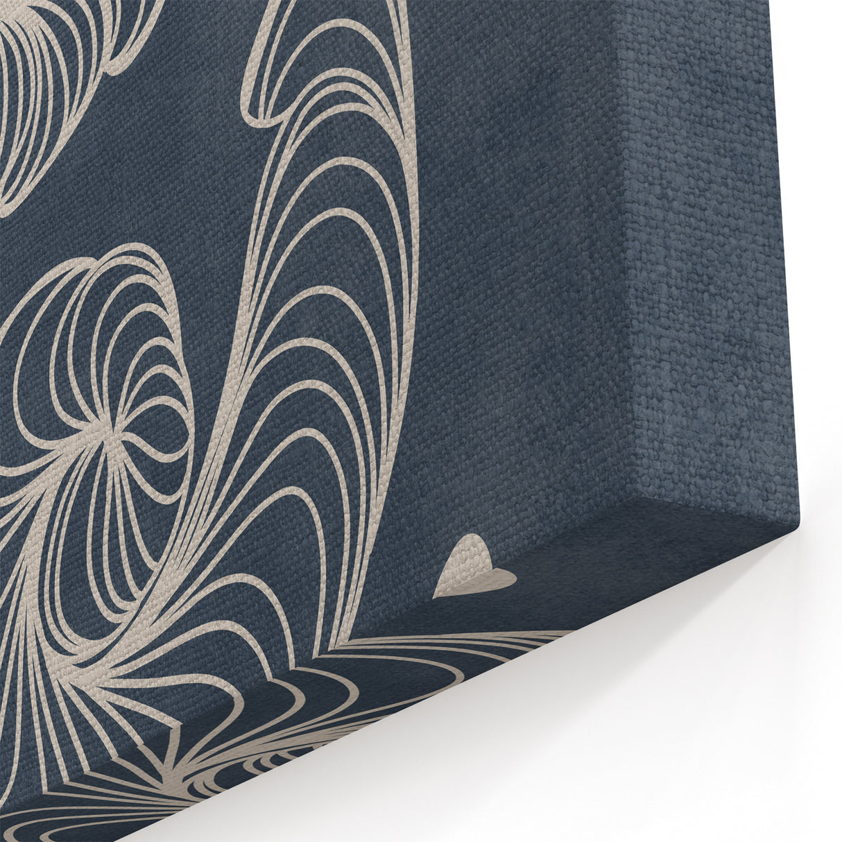 Mid Century Modern Art - Retro Spiral Geometric Design in Navy Blue