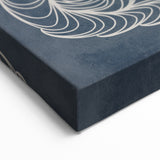 Mid Century Modern Art - Retro Spiral Geometric Design in Navy Blue