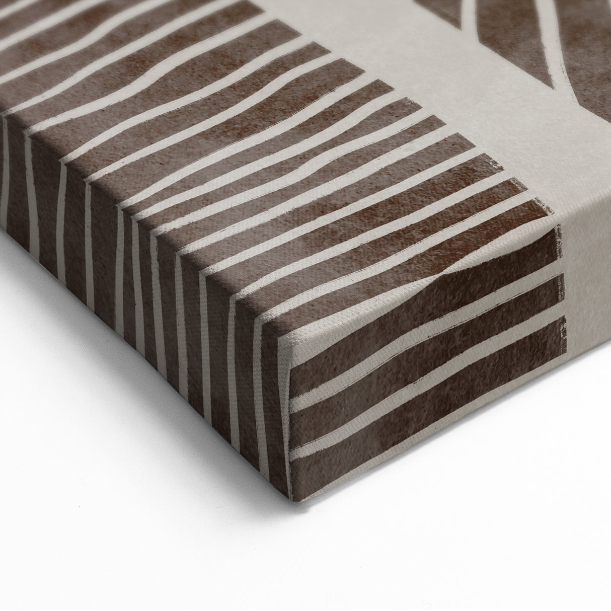 Mid Century Modern Art - Retro Minimalist Abstract Line Design in Brown
