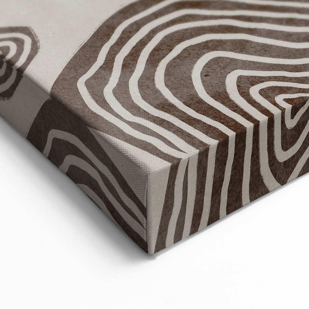 Mid Century Modern Art - Retro Minimalist Geometric Spiral Design in Brown