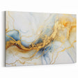 Elegant Abstract Wall Art - Fluid Gold and Blue Accents on Canvas