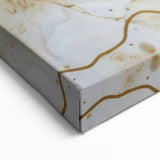 Elegant Abstract Wall Art - Fluid Gold and Blue Accents on Canvas