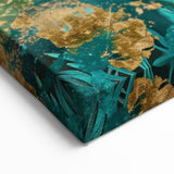 Teal and Gold Bold Portrait Art - Glam Luxe Wall Décor