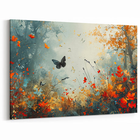 Ethereal Butterfly Garden Wall Art - Glam Nature Collection