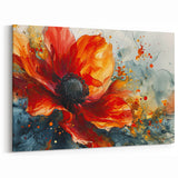 Bold Red Floral Abstract Art - Vibrant Glam Wall Art Collection