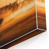 Rustic Wall Art - Golden Sunset Landscape with Misty Rural Scene