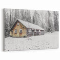 Rustic Wall Art - Snowy Winter Cabin in the Forest for Farmhouse Decor
