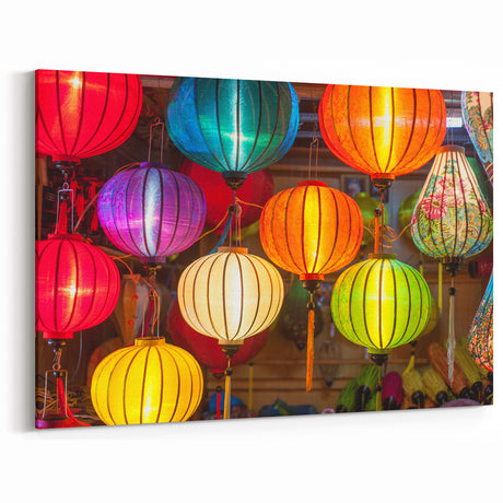 Shanghai Wall Art - Colorful Lanterns Display from Vibrant Chinese Market