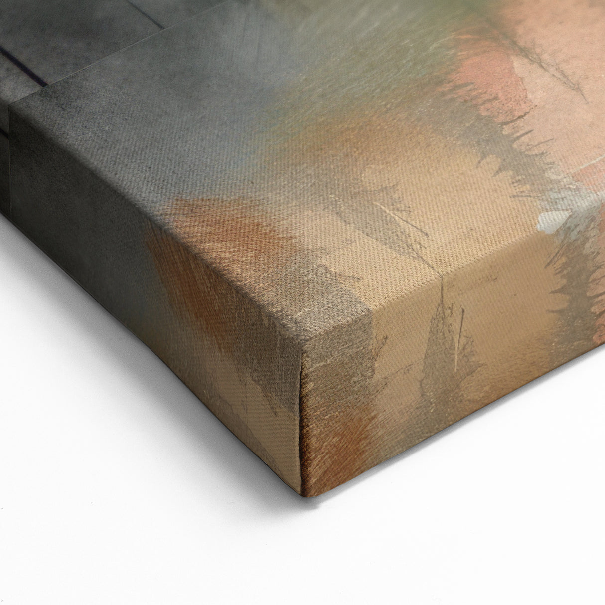 Misty Autumn Forest - Reflected Landscape Wall Art in Gray and Red