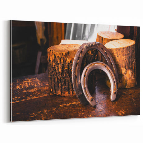 Rustic Wall Art - Horseshoes and Wood Rustic Decor for Farmhouse Charm