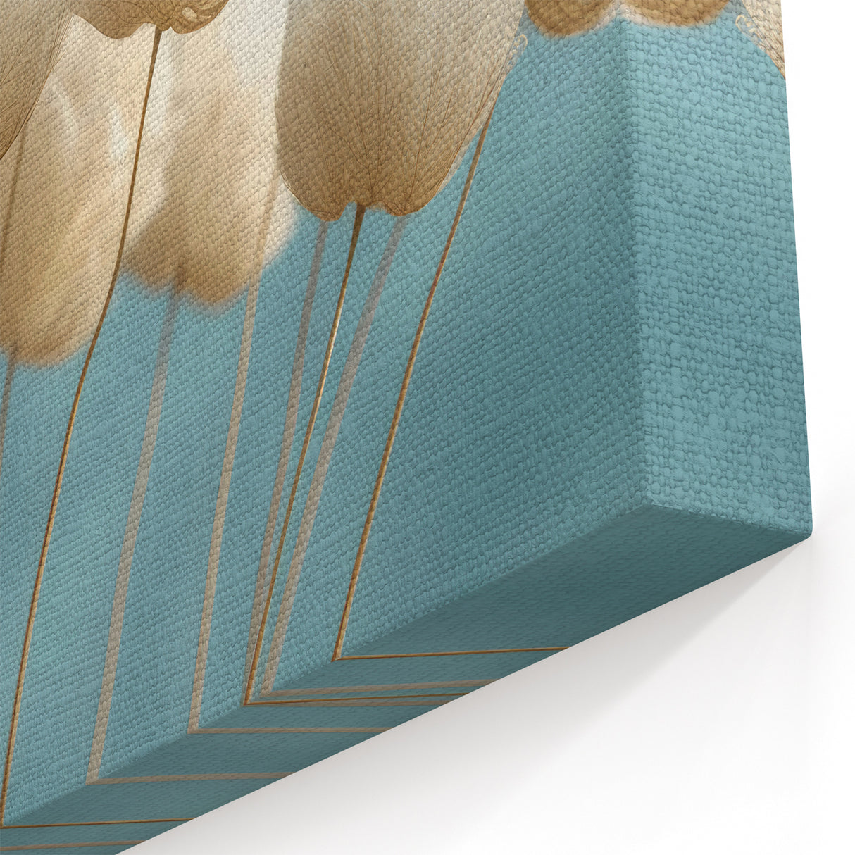 Delicate White Blossoms - Soft Floral Wall Art in Light Blue and White