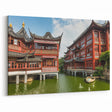 Shanghai Wall Art - Traditional Chinese Architecture Over Water Canvas
