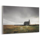 Rustic Wall Art - Isolated Church with Dramatic Sky in Rural Landscape