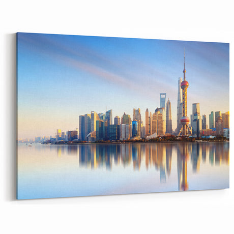 Shanghai Skyline Wall Art - Modern Cityscape with Oriental Pearl Tower