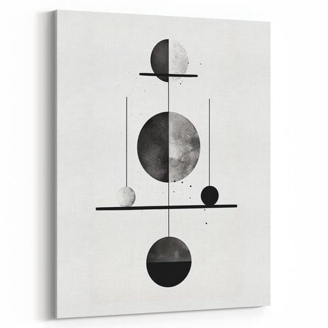 Modern Minimalist Wall Art - Geometric Black and White Abstract Art Print