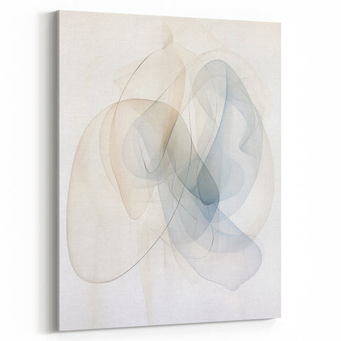 Minimalist Abstract Wall Art - Soft Flowing Lines in Neutral Tones