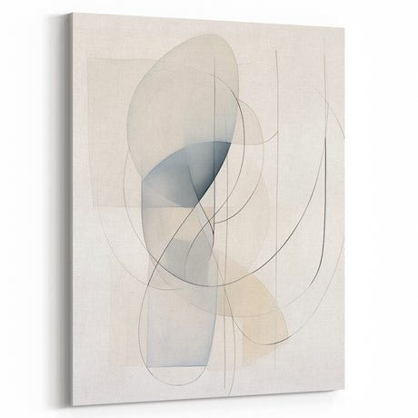 Minimalist Abstract Wall Art - Soft Curved Lines in Neutral Hues