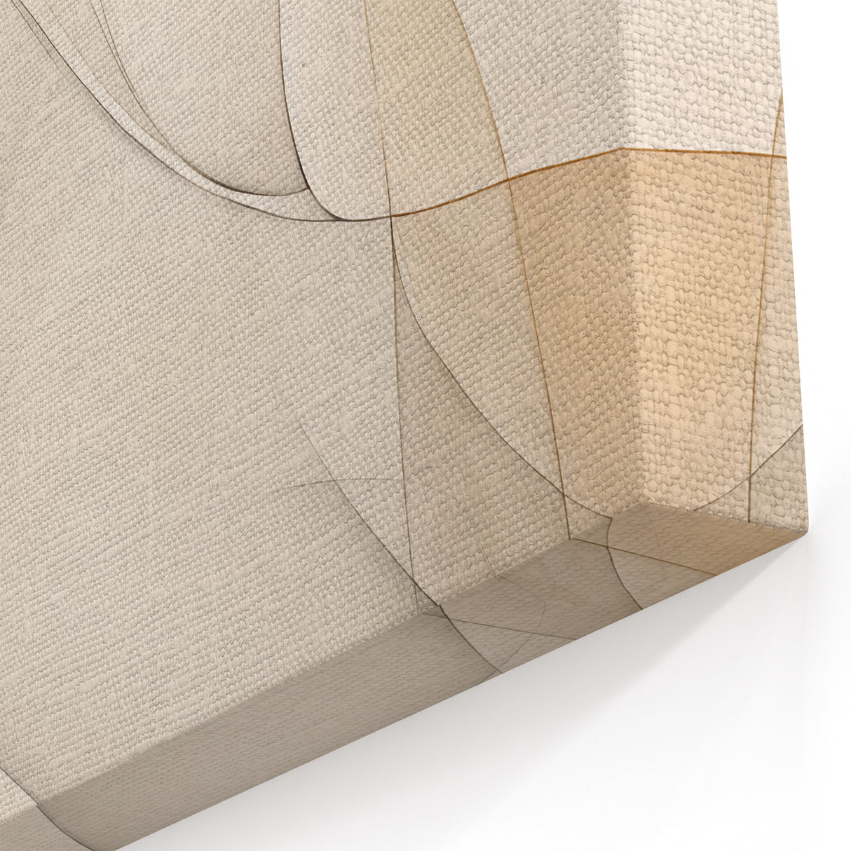 Minimalist Abstract Wall Art - Soft Curves in Neutral Beige and Gray