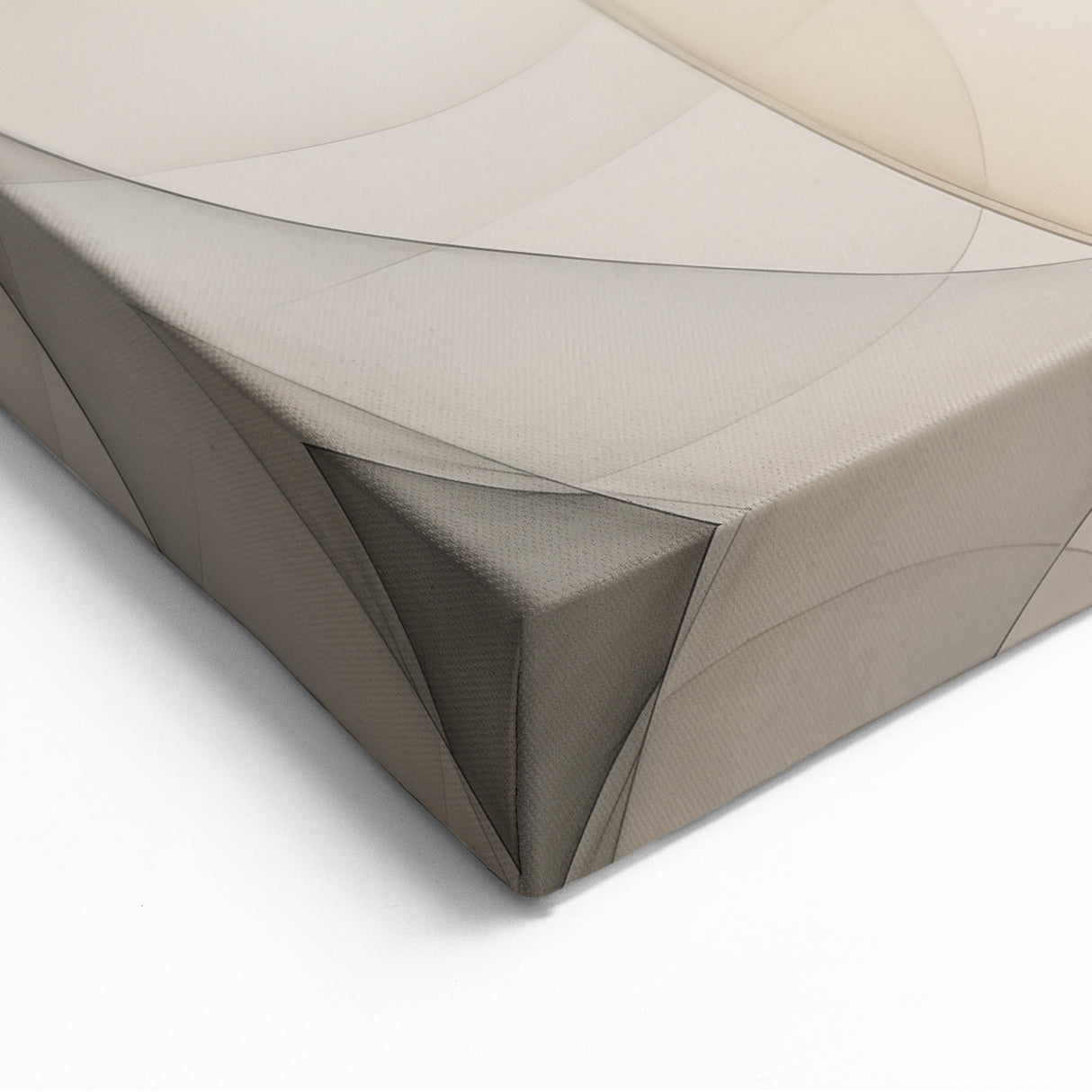 Minimalist Abstract Wall Art - Soft Curves in Neutral Beige and Gray