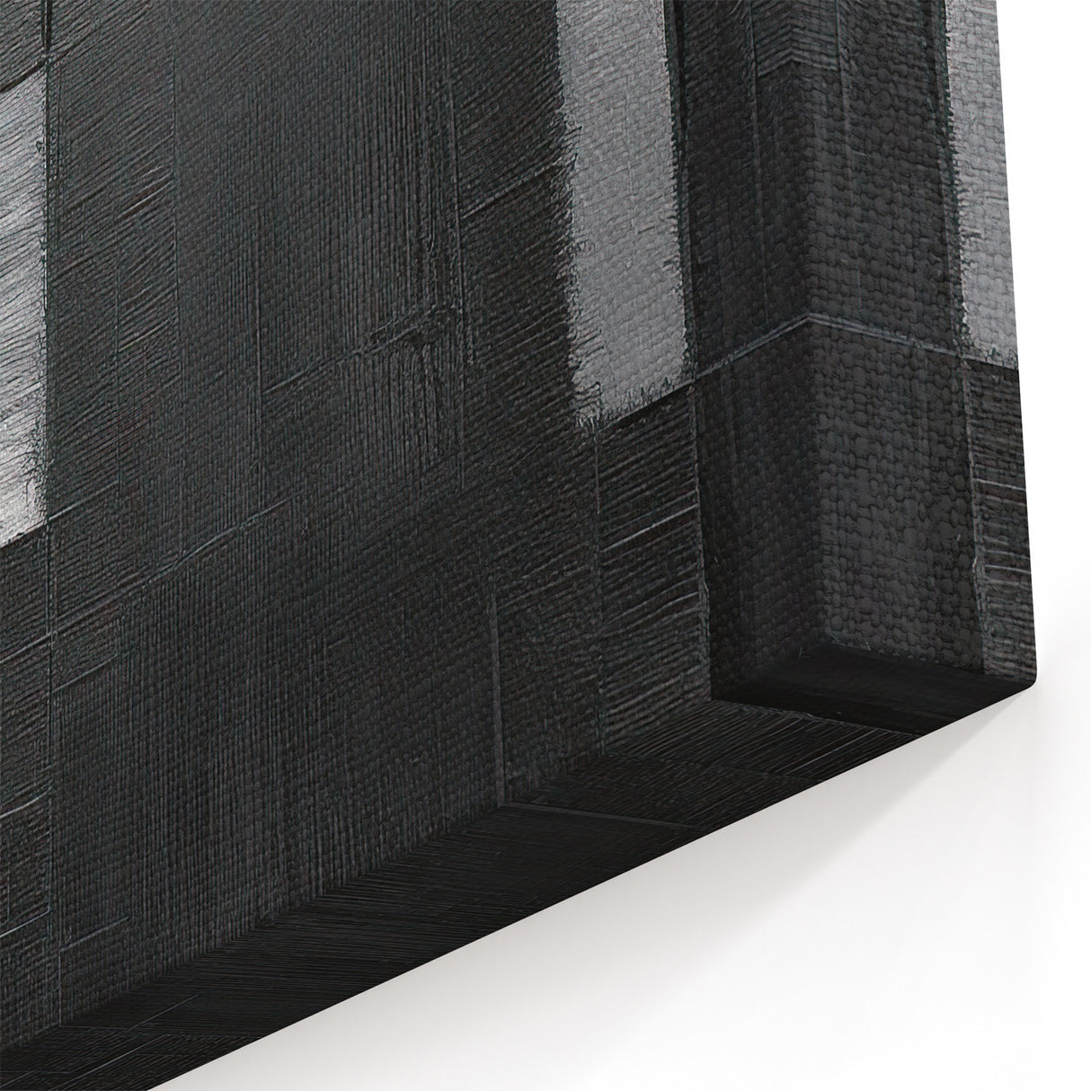 Geometric Minimalist Wall Art - Textured Black and Gray Abstract Design