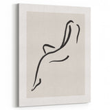 Minimalist Line Art Wall Print - Elegant Abstract Figure in Black