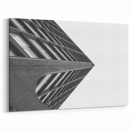 Brutalist Wall Art | Modern Geometric Industrial Design Canvas Print