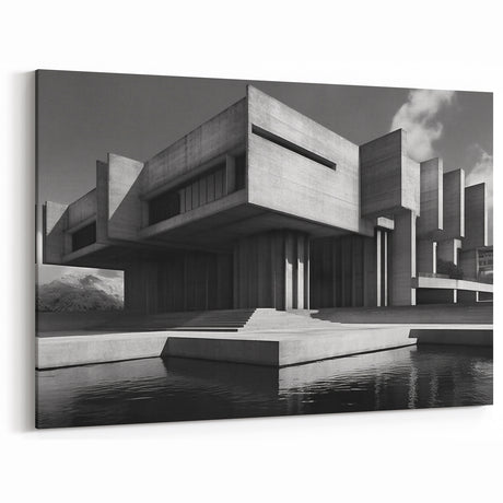 Brutalist Wall Art | Industrial Concrete Architecture Geometric Print