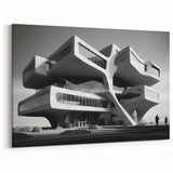 Brutalist Wall Art | Futuristic Concrete Architecture Geometric Print