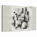 Brutalist Wall Art | Abstract Geometric Black and White Modern Art Print