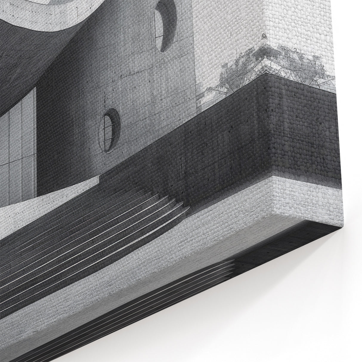 Brutalist Wall Art | Curved Concrete Structure Modern Architectural Print