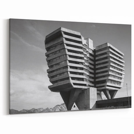 Architectural Brutalist Wall Art | Monochrome Modern Industrial Design
