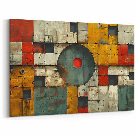 Bold Brutalist Wall Art | Geometric Abstract Industrial Design Canvas