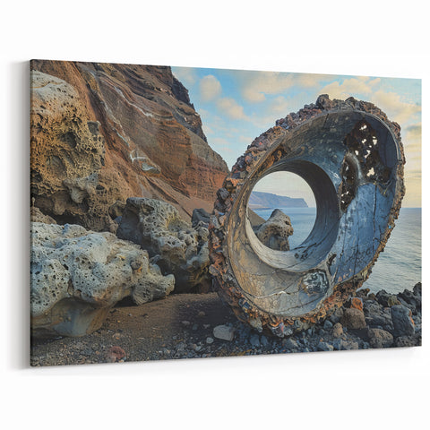 Brutalist Industrial Art | Natural Fusion with Abstract Concrete Sculpture