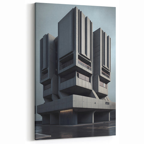 Bold Brutalist Wall Art | Geometric Industrial Concrete Architecture
