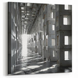 Brutalist Wall Art | Modern Industrial Geometric Tunnel | Concrete Aesthetic