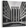 Brutalist Wall Art | Geometric Concrete Architecture | Industrial Canvas