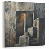 Brutalist Wall Art | Abstract Concrete Staircase | Industrial Canvas Print