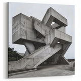 Brutalist Wall Art | Geometric Concrete Structure | Industrial Design Print