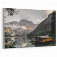 Rustic Mountain Cabin by Lake Wall Art | Farmhouse Decor | Nature Print