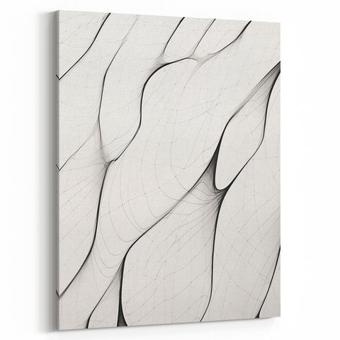 Minimalist Abstract Line Art: Flowing Organic Patterns in Black and White
