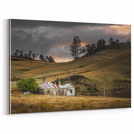 Rustic Countryside House Wall Art | Farmhouse Decor | Vintage Landscape