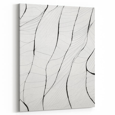 Minimalist Abstract Line Art: Delicate Organic Patterns in Black and White