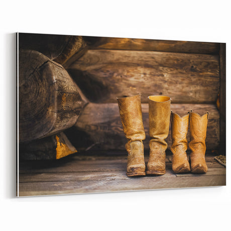 Rustic Cowboy Boots Wall Art | Farmhouse Decor | Vintage Western Print