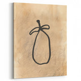 Minimalist Abstract Line Art: Organic Shape with Neutral Background