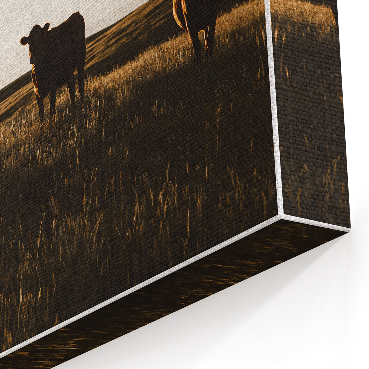 Rustic Cattle Herd Wall Art - Farmhouse Country Landscape Decor