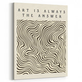 Minimalist Abstract Art: "Art is Always the Answer" Wavy Line Design