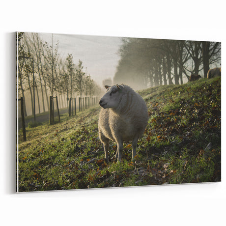 Misty Morning Sheep Rustic Wall Art - Farmhouse Country Decor
