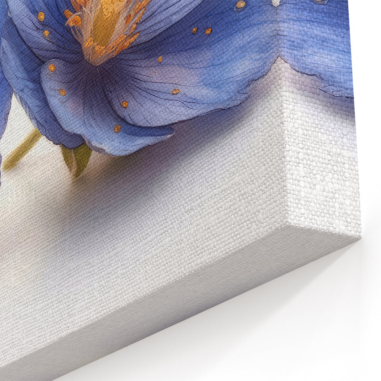 Glamorous Blue Floral Wall Art – Chic Luxury Botanical Decor